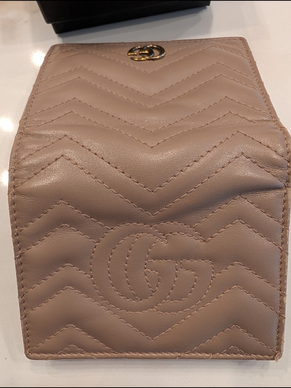 Gucci Marmont Chevron Matelassé Small Wallet - Porcelain Rose - Picture 8 of 11